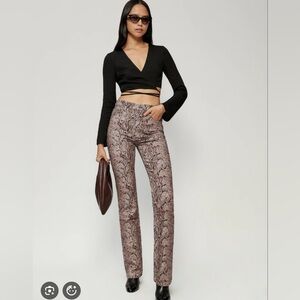 Reformation Snake Print Jeans fits size 2